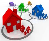 image of home  - Several homes and families in connected neighborhoods - JPG 
