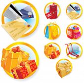 stock photo of currency  - Shopping icons set - JPG 