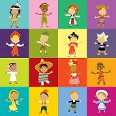 picture of multicultural  - children multicultural traditional clothing - JPG 