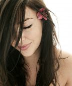 picture of woman  - Beautiful woman getting ready for the spa treatment - JPG 