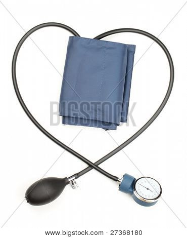 Picture or Photo of Blood pressure cuff,isolated on white.