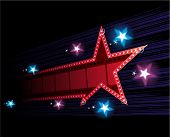 picture of industrial  - Star shape neon for poster at cinema event - JPG 