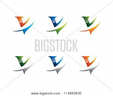 colorful v letter logo v logo design template element letter v v template
