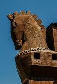 foto of trojan  - Reconstruction of the Trojan Horse at ancient site Troy at Canakkale - JPG 