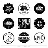 image of finance  - Collection of Premium Quality and Guarantee Labels with retro vintage styled design - JPG 