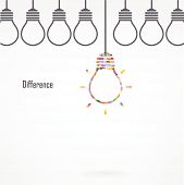 Creative Light Bulb Idea And Difference Concept
