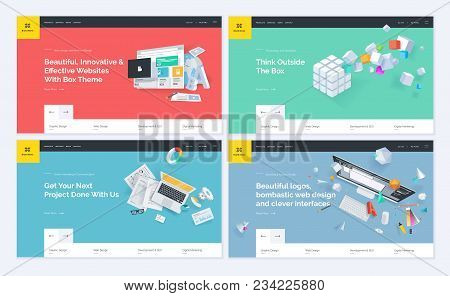 set of website template designs modern vector illustration website template designs