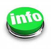 stock photo of information  - A green button with the word Info representing a way to get more information to answer your questions on an important matter - JPG 