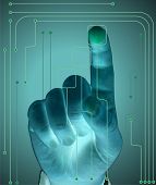 stock photo of future  - Concept of secure data by touch screen  - JPG 