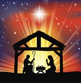 foto of religion  - Illustration of traditional Christian Christmas Nativity scene - JPG 