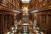 stock photo of science  - old library of books inside in Spain - JPG 