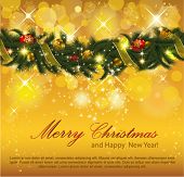 picture of christmas  - Christmas Background with Garland - JPG 