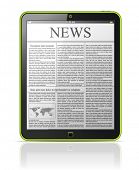 stock photo of newspaper  - News on generic Tablet PC - JPG 
