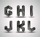 foto of spell  - Trendy Black Fractal Geometric Alphabet - JPG 