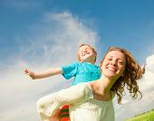 picture of laughter  - Mother and Son Having Fun - JPG 