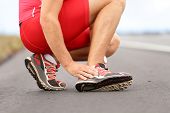 stock photo of fitness  - Broken twisted ankle  - JPG 