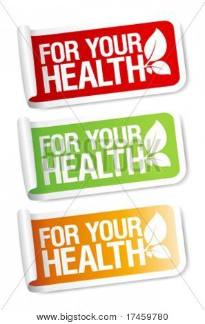 Picture or Photo of For your health, vital stickers set.