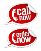 pic of call  - Call now stickers in form of speech bubbles - JPG 