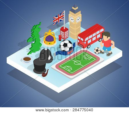 Poster: England Concept Banner Isometric Banner