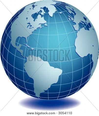 Picture or Photo of Vector illustration of world globe on white background