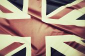 image of drapery  - Closeup of Vintage Glossy Flag of Great Britain  - JPG 