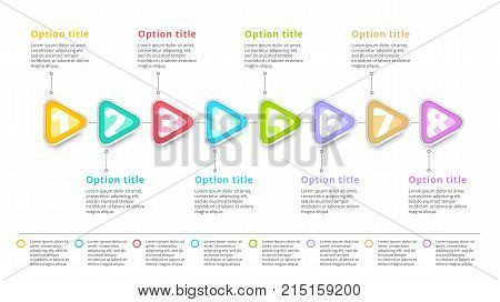 8 step business timeline workflow infographics corporate milestones