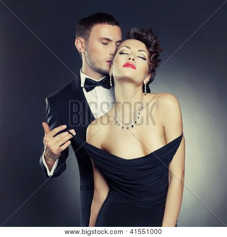 Picture or Photo of Fashion photo of sexy elegant couple in the tender passion