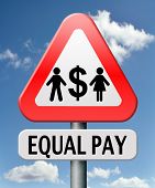 image of equality  - equal pay equal rights for man and woman on work marked fair payment opportunities with same salary - JPG 