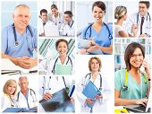 picture of medical doctors  - Smiling medical doctors with stethoscope - JPG 