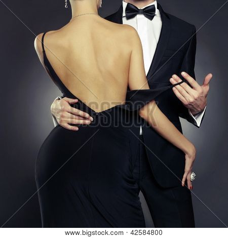 Picture or Photo of Conceptual photo of sexy elegant couple in the tender passion