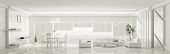 image of interior  - Modern home interior of white apartment panorama 3d render - JPG 