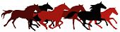foto of horse  - Abstract vector illustration of running horses silhouette - JPG 