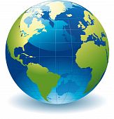 pic of globe  - editable vector illustration of a globe of the world - JPG 