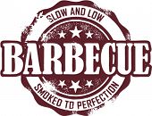 stock photo of restaurant  - Vintage Barbecue Restaurant Menu Stamp - JPG 