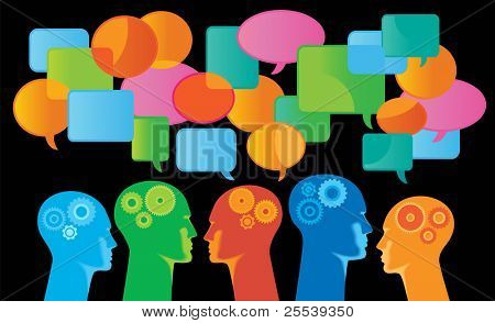 Picture or Photo of Teamwork-people.communication in a team.Team discussion.