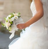 stock photo of meeting  - bouquet in the hands of the bride - JPG 