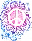 foto of peace  - Sketchy Doodle Peace Sign Vector Illustration - JPG 