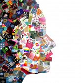 pic of woman  - woman profile made with images patchwork - JPG 