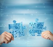 image of integration  - Concept of system integration of two partner - JPG 