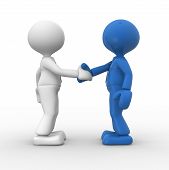 stock photo of handshake  - 3d people  - JPG 