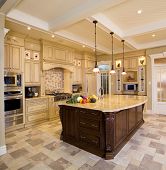 foto of tiles  - Beige Kitchen With a Large wooden island - JPG 