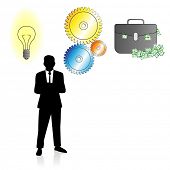 foto of business people  - Idea and work make money - JPG 