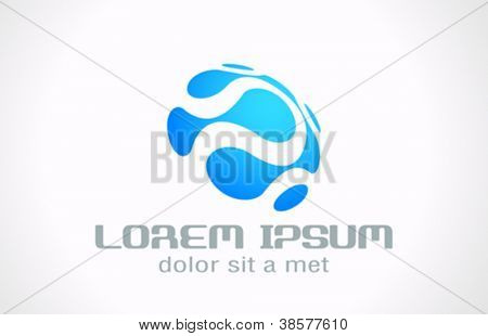 Picture or Photo of Hi-tech logo. Molecule, atom, electricity links. 
Science, engineering, nanotechnology theme. Vector. Editable.