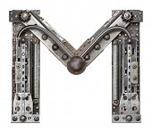 image of industrial  - Industrial metal alphabet letter M - JPG 