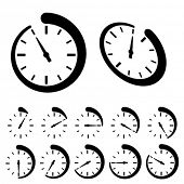 picture of watch  - vector round black timer icons - JPG 