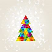 stock photo of holidays  - christmas tree in rainbow colors - JPG 