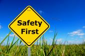 stock photo of health  - safety first sign and copyspace for text message - JPG 