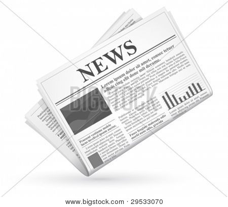 Picture or Photo of Vector newspaper icon, business news. Good looking in small size.