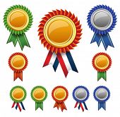 stock photo of leadership  - Blank award ribbon rosettes - JPG 