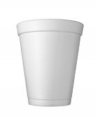 stock photo of cup  - close up of styro foam coffee cup on white background with clipping path - JPG 
